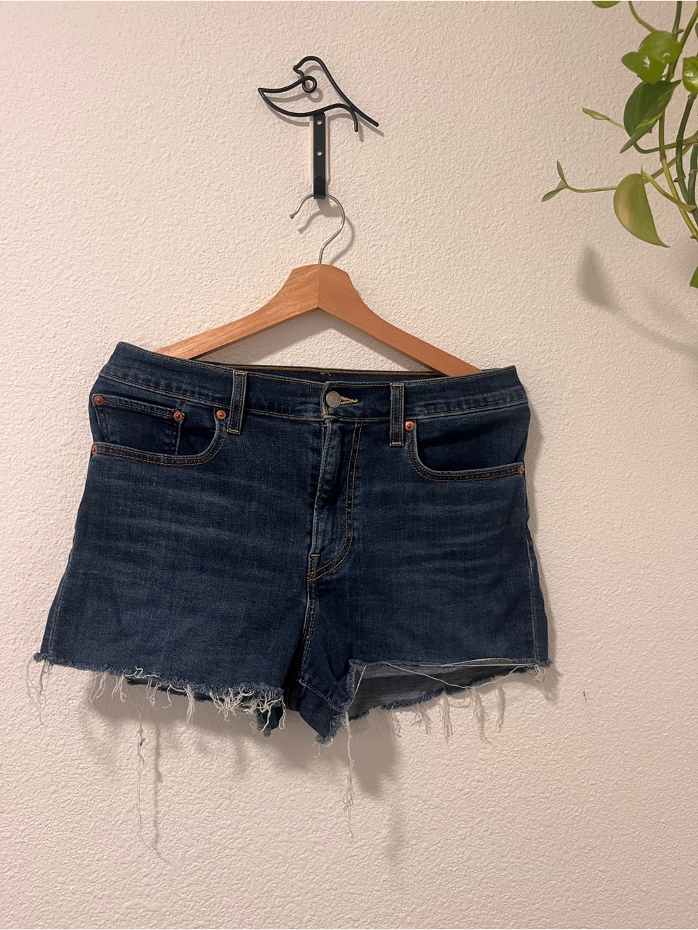 Levi's Dark Blue Denim Cutoff Shorts